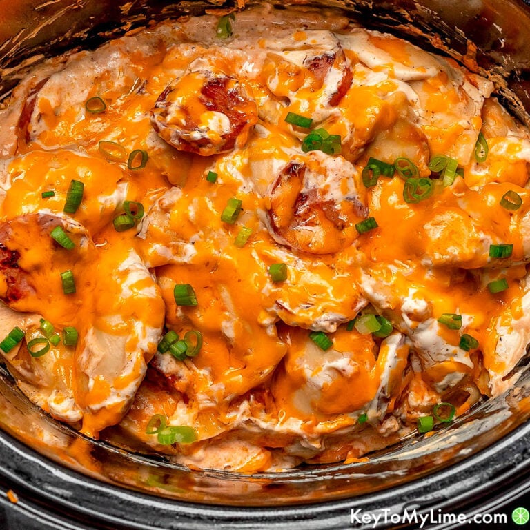 The best crockpot pierogi casserole with kielbasa recipe.